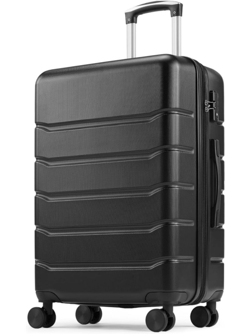 Stylish 24-Inch Checked Luggage Suitcase with Smooth Spinner Wheels - Travel